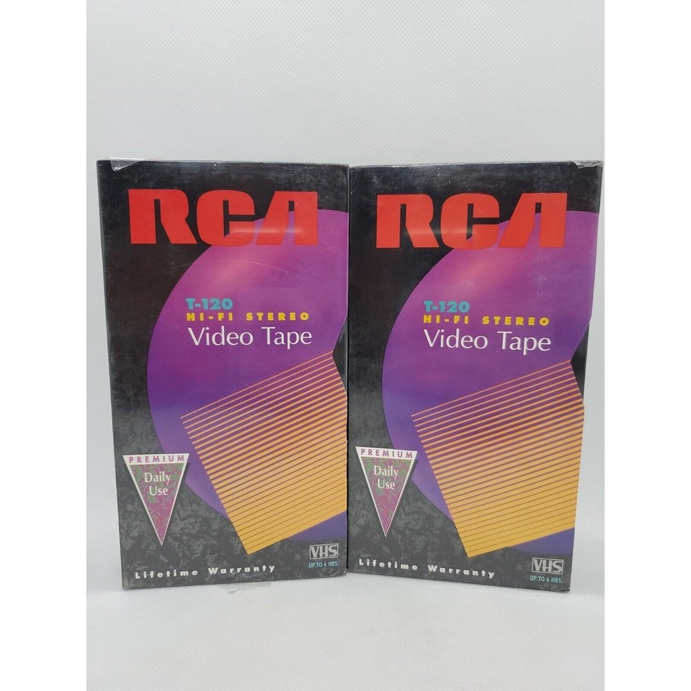 Lot of 2 RCA T120 Video Cassette Tape VHS Sealed Premium Up To 6 Hrs Hi-Fi